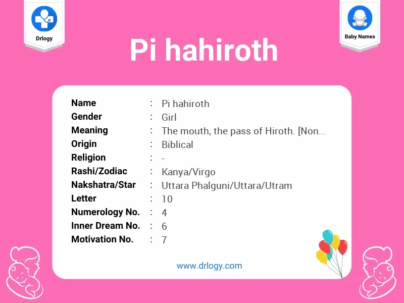 Pi Hahiroth Name Meaning
